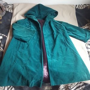 Vintage hooded velvet coat